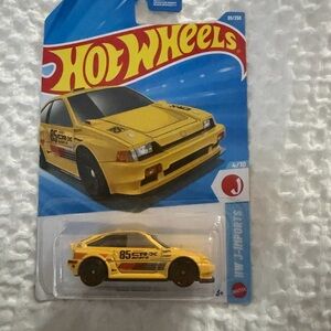 Hot Wheels Yellow Honda CR-X Die-Cast Toy Car